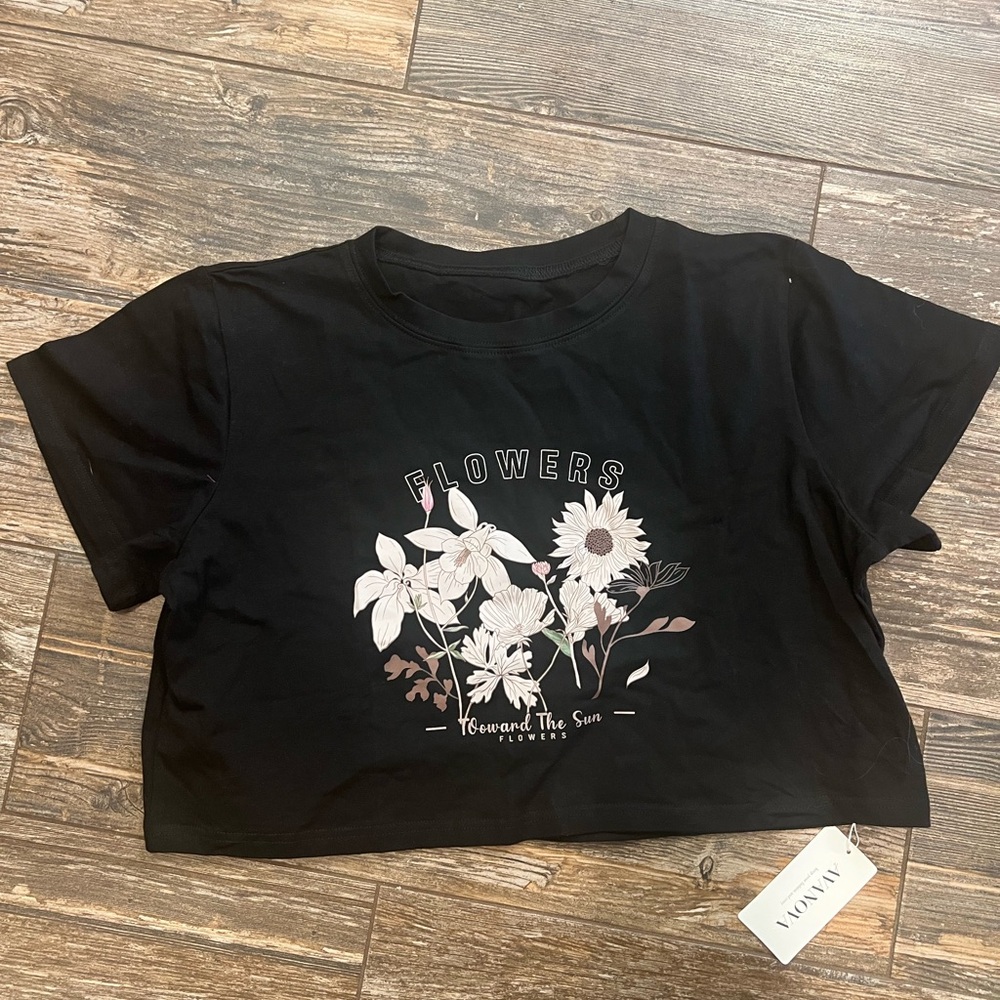 Floral Cropped Graphic Tee